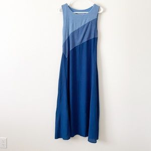 Soft Surroundings Color blocks Blue Maxi Dress